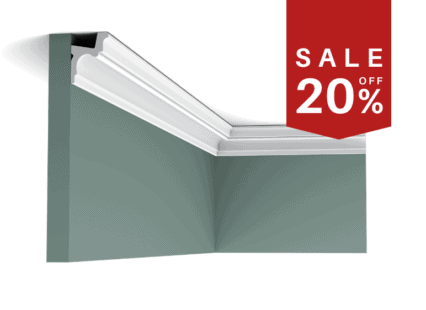 Decorative fluted cornice for interior ceilings, UK interior moulding detail.