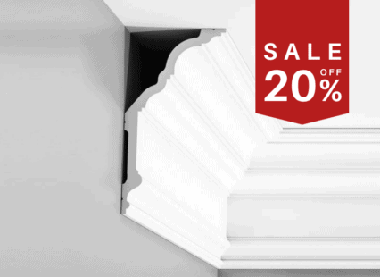 Decorative interior cornice with detailed moulding for UK homes.