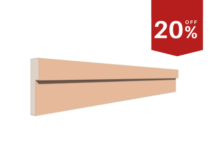 Decorative window frame surround in a beige quartz effect finish, suitable for traditional UK homes.