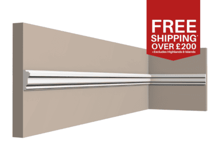Decorative wall moulding rail for interior design, UK Home Interiors.
