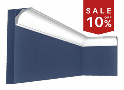 UK Home Interiors decorative coving with a smooth, curved profile for ceiling and wall finishing.