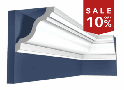 UK Home Interiors decorative coving with ornate detailing for ceiling finishing.