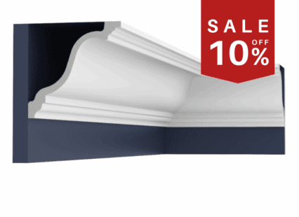 UK Home Interiors decorative coving with ornate moulding design for ceiling and wall finishing.