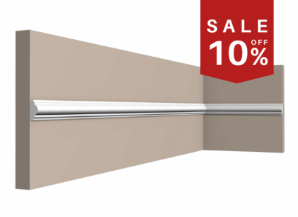 UK interior decorative moulding with a silver rail for ceiling or wall detailing.