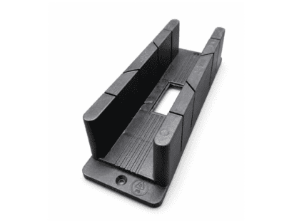 Black coving corner clamp for precise installation of decorative mouldings.