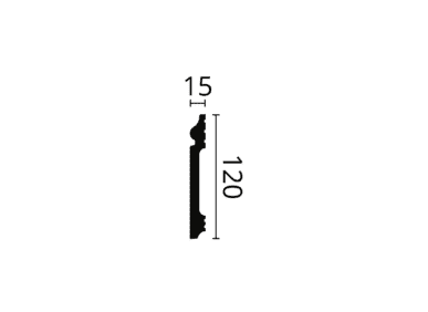 Coving profile with ornate decorative edge for interior ceiling mouldings.