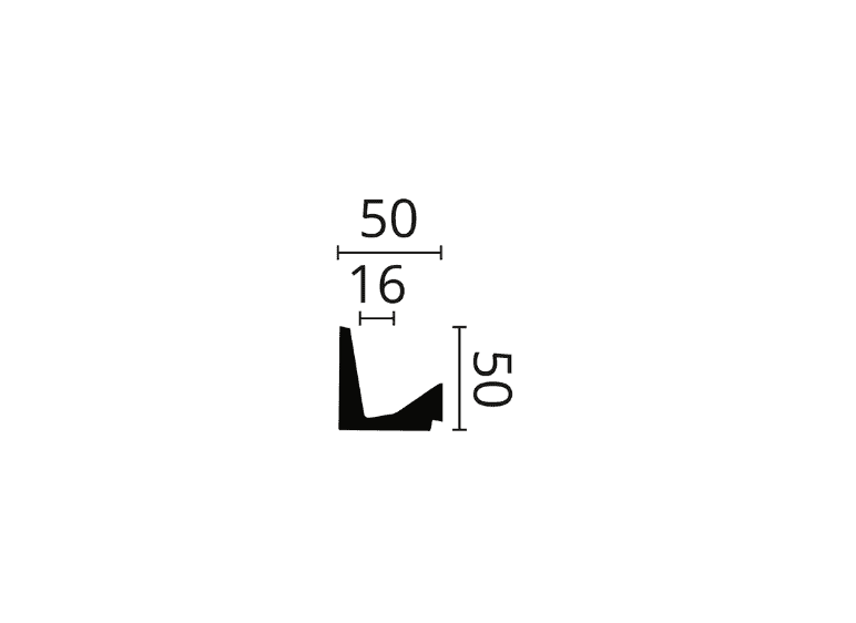 Coving profile with detailed measurements for interior decorative mouldings.