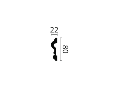 Decorative coving profile with measurements for interior moulding projects.