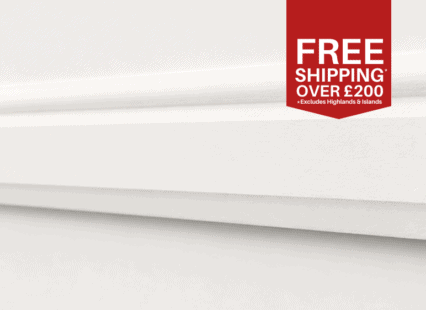 Decorative MDF dado rail with a classic torus profile for interior finishing.