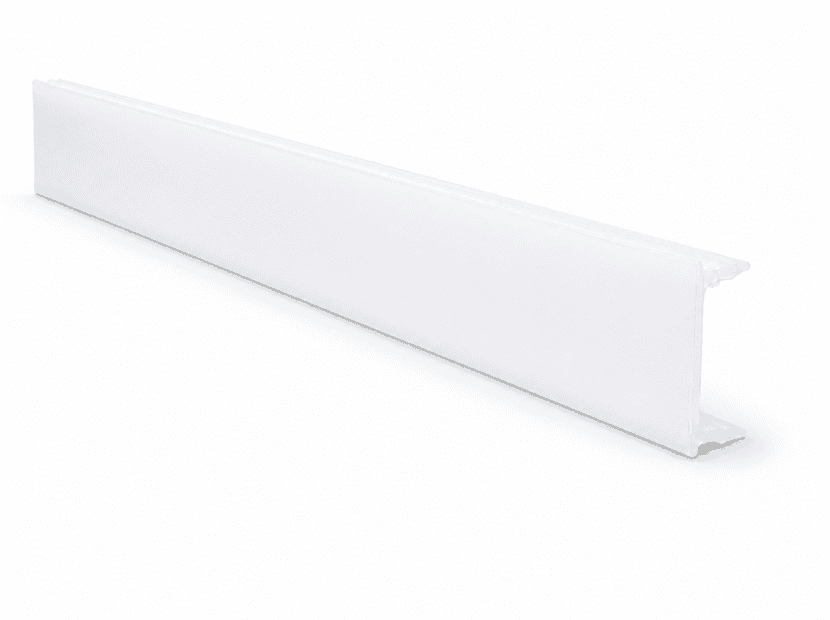 UK Home Interiors LED skirting with white diffuser, decorative interior moulding for residential use.