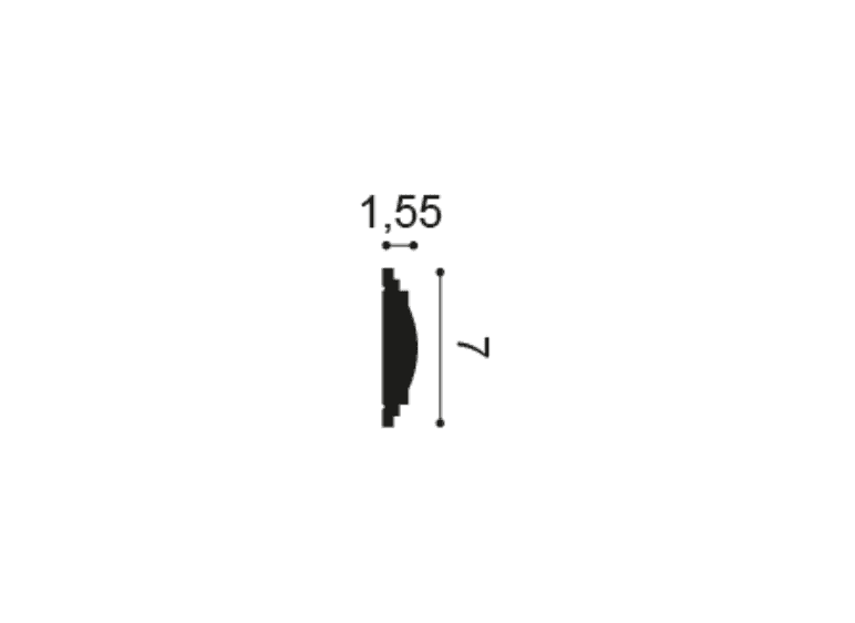 Decorative interior moulding profile for UK homes, showing detailed cross-section with dimensions.