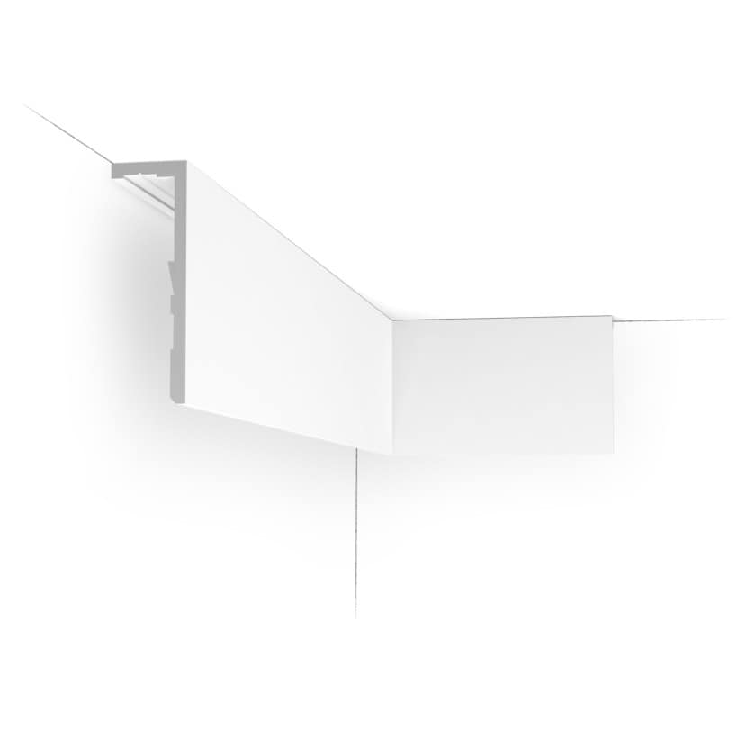 Decorative pelmet cornice for interior ceiling design in UK homes.