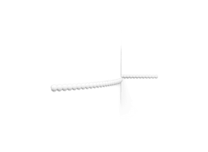 Decorative interior moulding with small flexible bobbins, used for detailed wall or ceiling design.